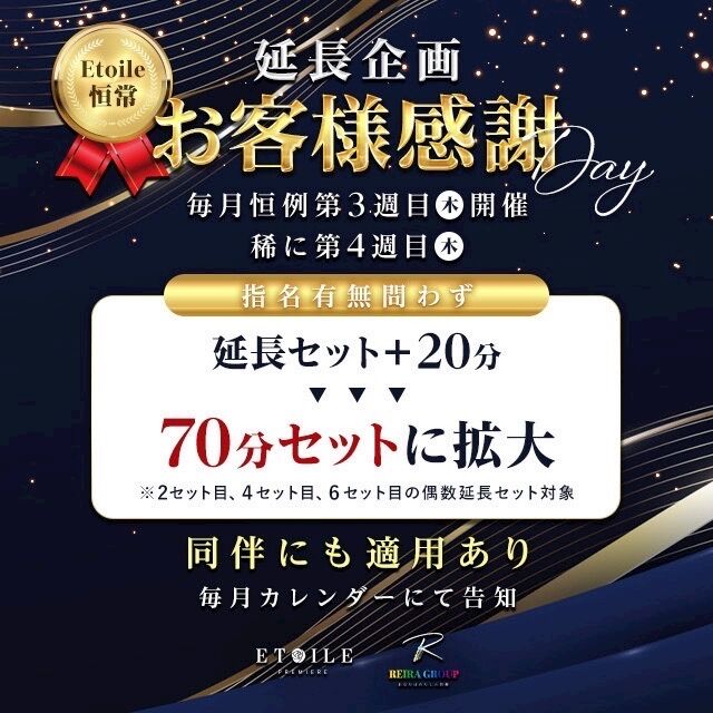 指名有無問わず(延長セット+20分)70分セットに拡大!
